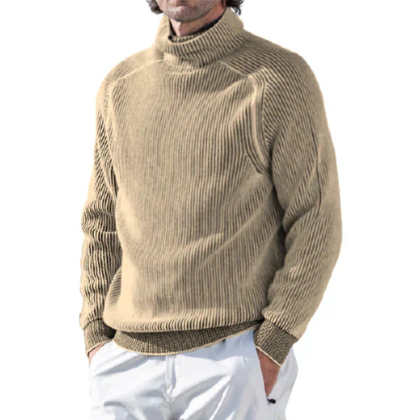 Men’s Ribbed Turtleneck Sweater | Classic Knit | Relaxed Fit