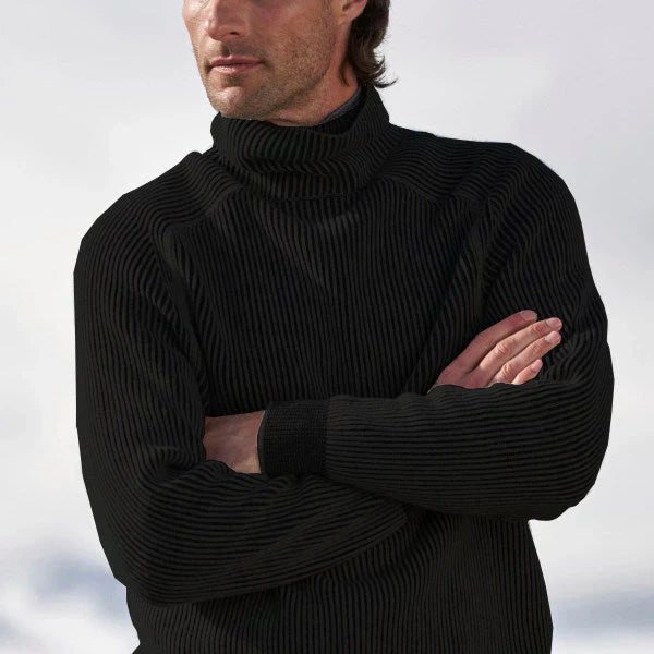 Men’s Ribbed Turtleneck Sweater | Classic Knit | Relaxed Fit