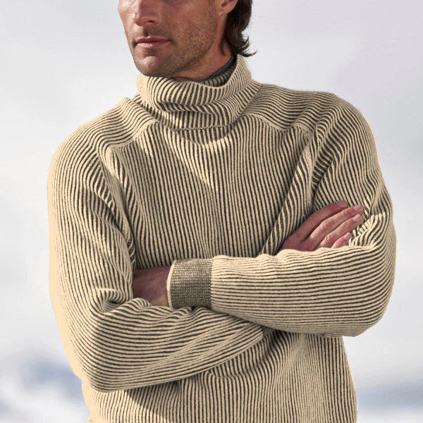 Men’s Ribbed Turtleneck Sweater | Classic Knit | Relaxed Fit