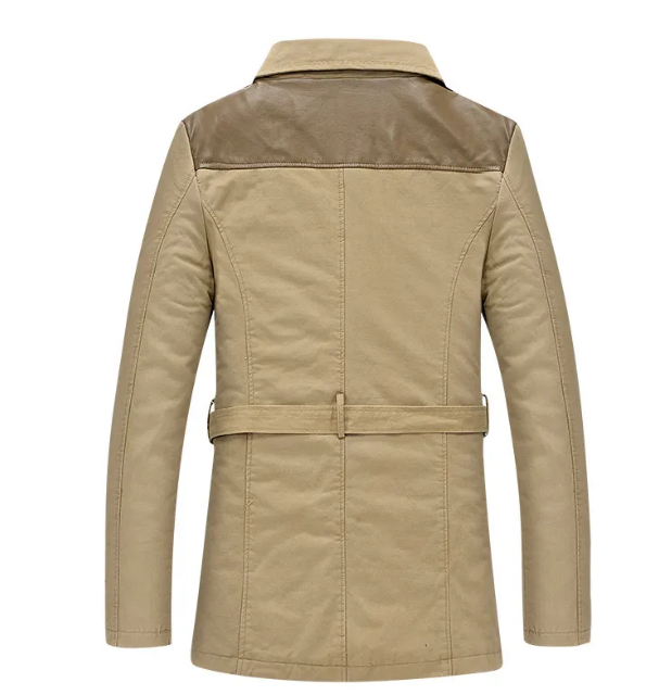 Men's Trench Coat | Belted Design | Sherpa-Lined Cotton Shell