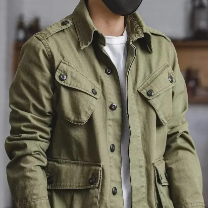 Men's Utility Field Jacket | Four-Pocket Design | Cotton Twill