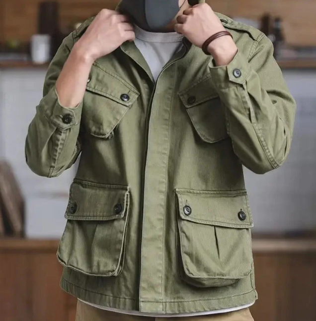 Men's Utility Field Jacket | Four-Pocket Design | Cotton Twill