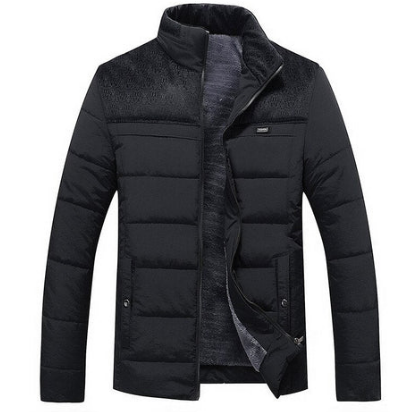 Men's Winter Puffer Jacket | Contrast Panels | Insulated Warmth