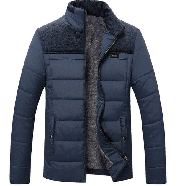 Men's Winter Puffer Jacket | Contrast Panels | Insulated Warmth
