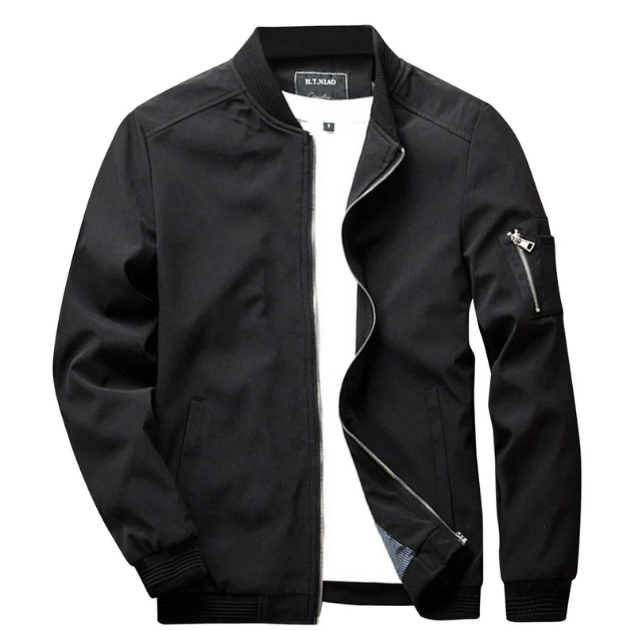 Men's Bomber Jacket | Lightweight Layer | Zip Sleeve Detail