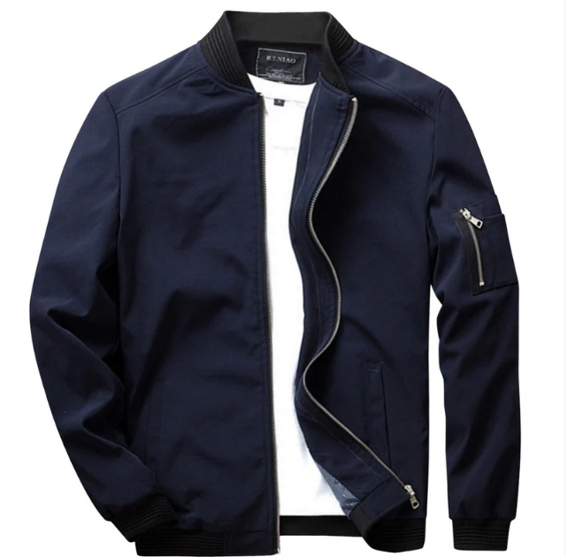 Men's Bomber Jacket | Lightweight Layer | Zip Sleeve Detail