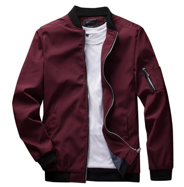 Men's Bomber Jacket | Lightweight Layer | Zip Sleeve Detail