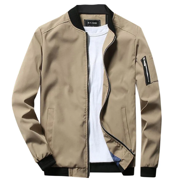 Men's Bomber Jacket | Lightweight Layer | Zip Sleeve Detail