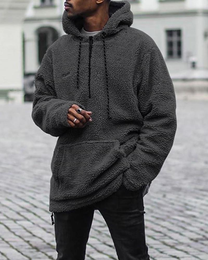 Men’s Sherpa Fleece Hoodie | Oversized Fit | Cold Weather Pullover