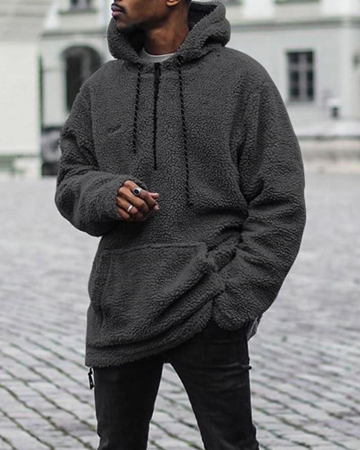 Men’s Sherpa Fleece Hoodie | Oversized Fit | Cold Weather Pullover