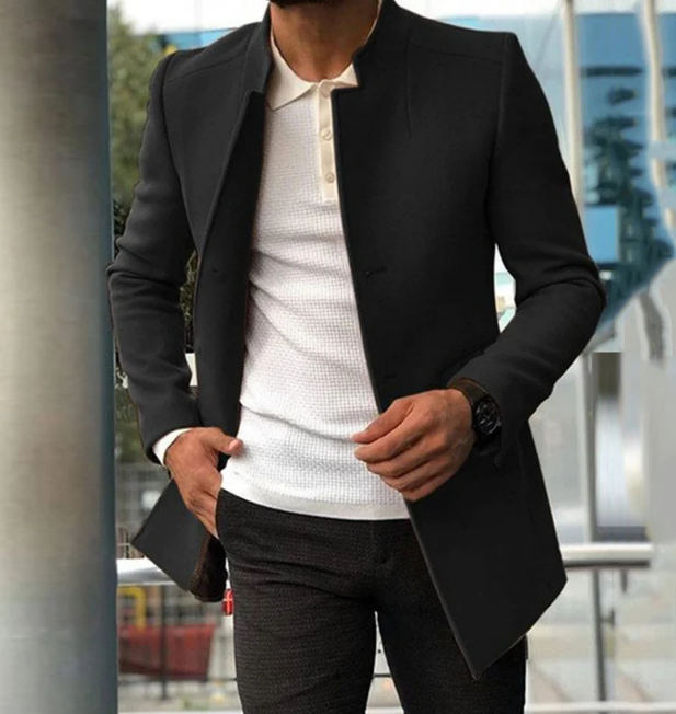 Men’s Slim Open Blazer | Collarless Suit Jacket for Casual & Formal Styling