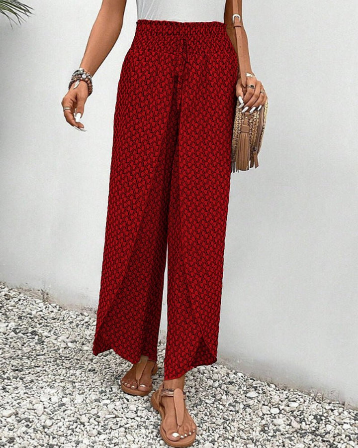 Wide Leg Printed Pants | Elastic Waist | Lightweight Flow
