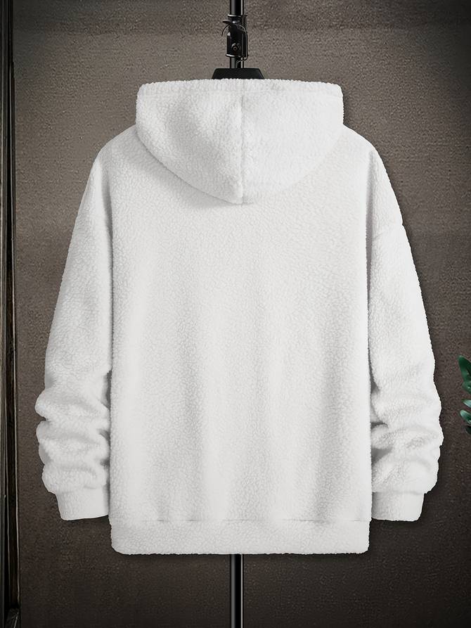 Men's Half-Zip Fleece Pullover | Soft Sherpa Texture | Relaxed Fit Hoodie