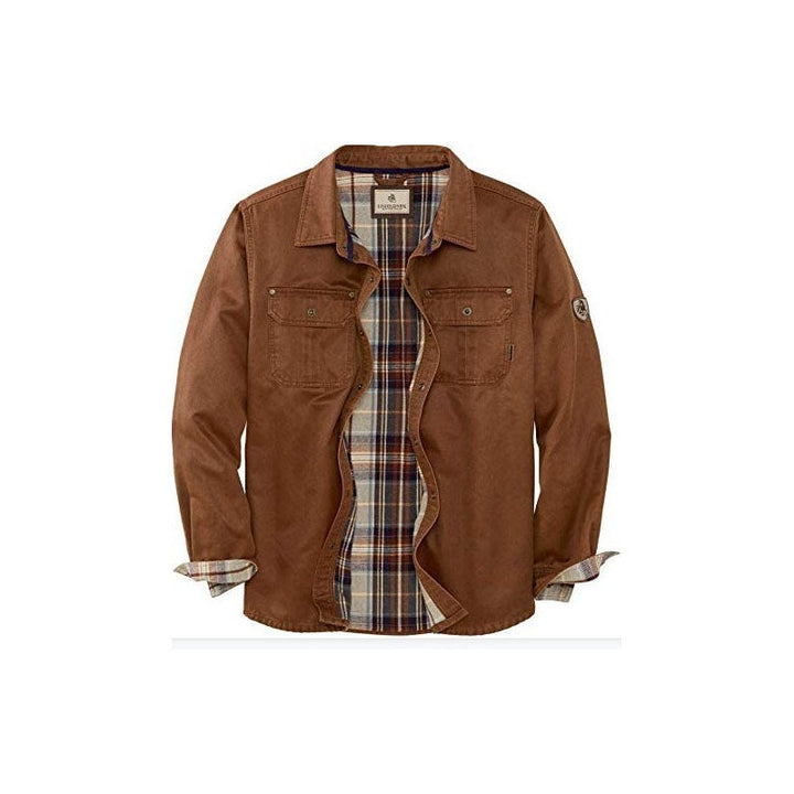 Veste de travail en flanelle doublée de daim pour homme | Chemise utilitaire boutonnée | Pièce chaude d'automne