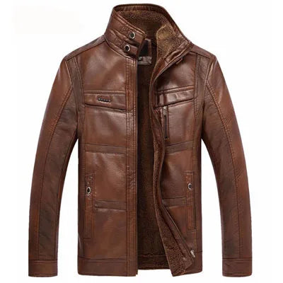 Men’s Faux Leather Jacket | Stand Collar Moto Style | Lightweight Outerwear Canada