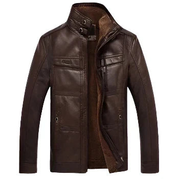 Men’s Faux Leather Jacket | Stand Collar Moto Style | Lightweight Outerwear Canada
