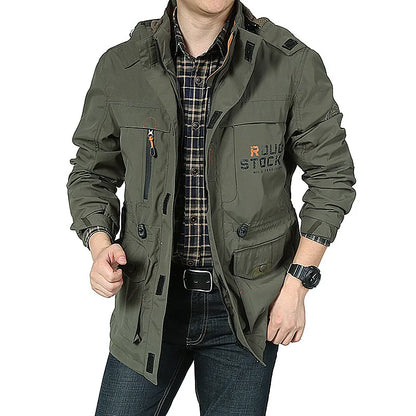 Men’s Utility Zip Jacket | Multi-Pocket Windbreaker for Transitional Weather