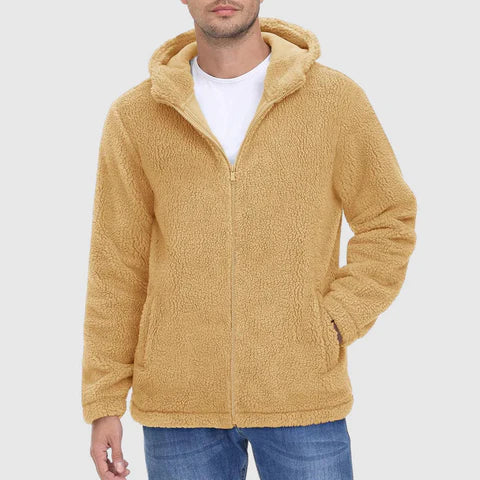 Teddy Fleece Zip Hoodie | Relaxed Fit Sherpa Jacket for Milder Weather