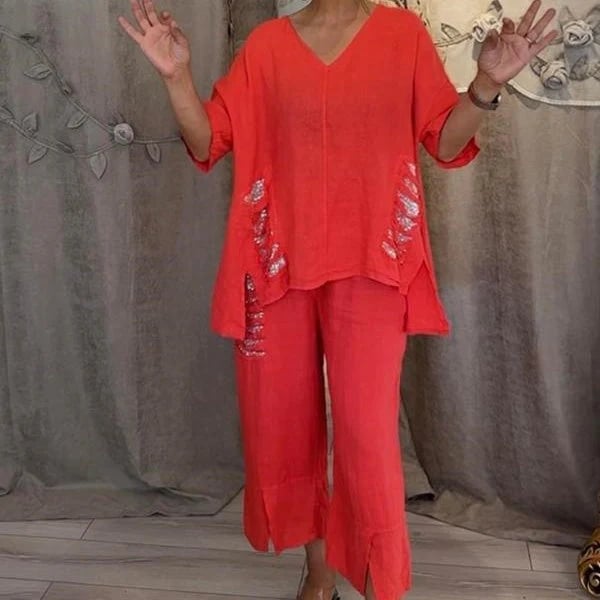 Lunessa - Women's 2-piece V-neck set