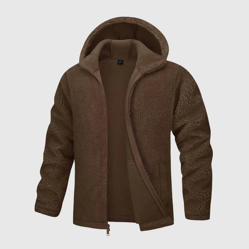 Teddy Fleece Zip Hoodie | Relaxed Fit Sherpa Jacket for Milder Weather