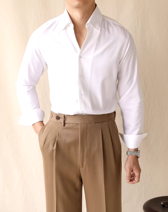 Slim Fit Dress Shirt | Soft Drape Viscose | Spread Collar