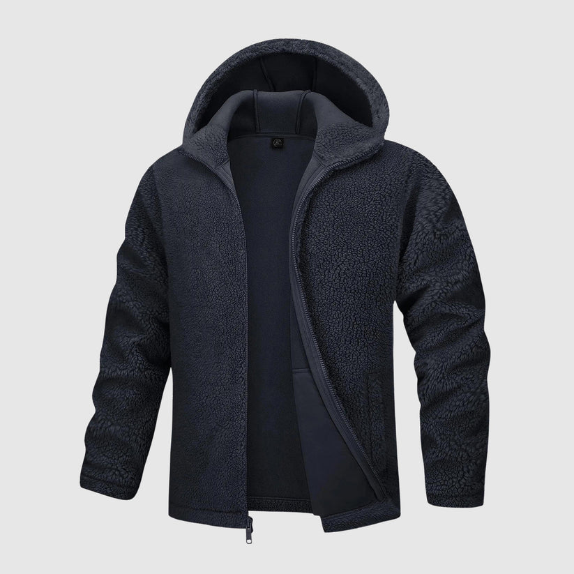Teddy Fleece Zip Hoodie | Relaxed Fit Sherpa Jacket for Milder Weather