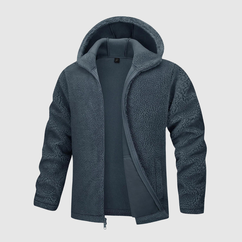 Teddy Fleece Zip Hoodie | Relaxed Fit Sherpa Jacket for Milder Weather