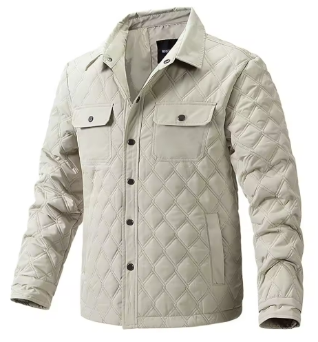 Men’s Quilted Overshirt Jacket | Lightweight Padded Layer | Transitional Outerwear