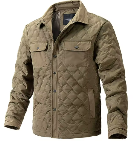 Men’s Quilted Overshirt Jacket | Lightweight Padded Layer | Transitional Outerwear