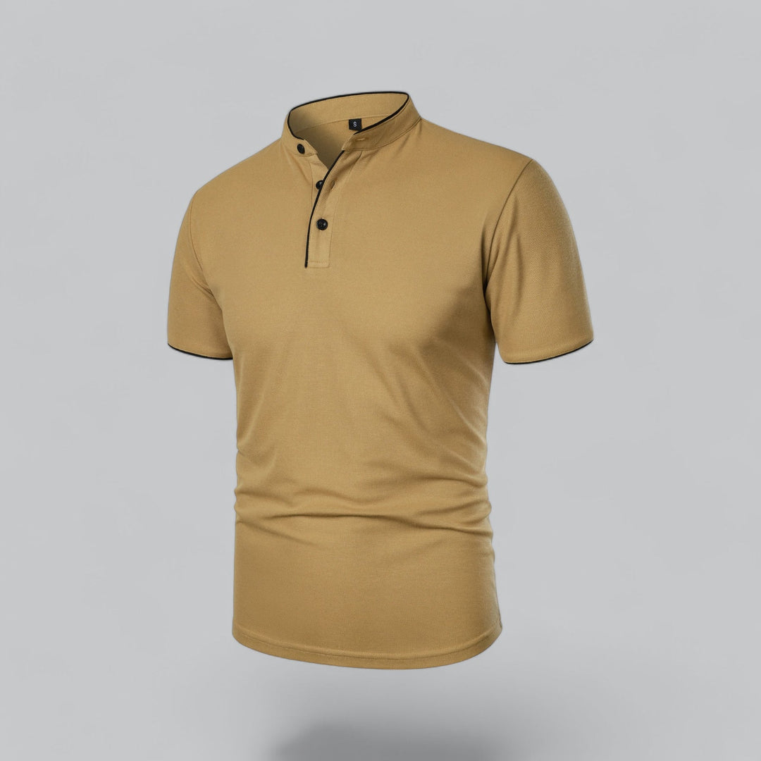 Short-Sleeve Henley Polo | Slim Fit Stretch Cotton | Casual Summer Essential