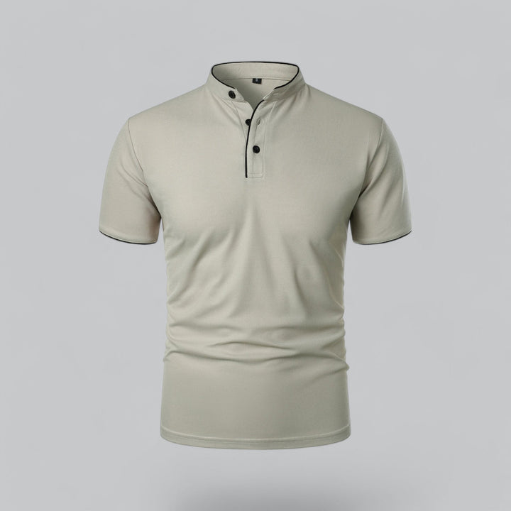 Short-Sleeve Henley Polo | Slim Fit Stretch Cotton | Casual Summer Essential