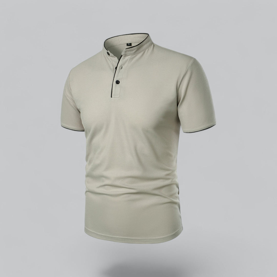 Short-Sleeve Henley Polo | Slim Fit Stretch Cotton | Casual Summer Essential