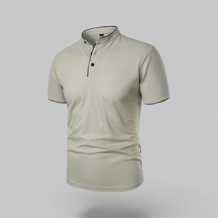 Short-Sleeve Henley Polo | Slim Fit Stretch Cotton | Casual Summer Essential
