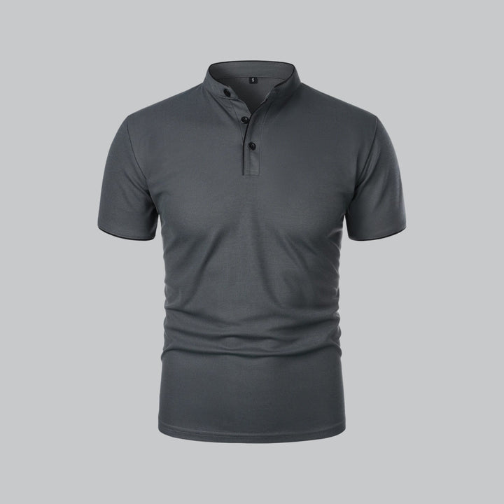 Short-Sleeve Henley Polo | Slim Fit Stretch Cotton | Casual Summer Essential