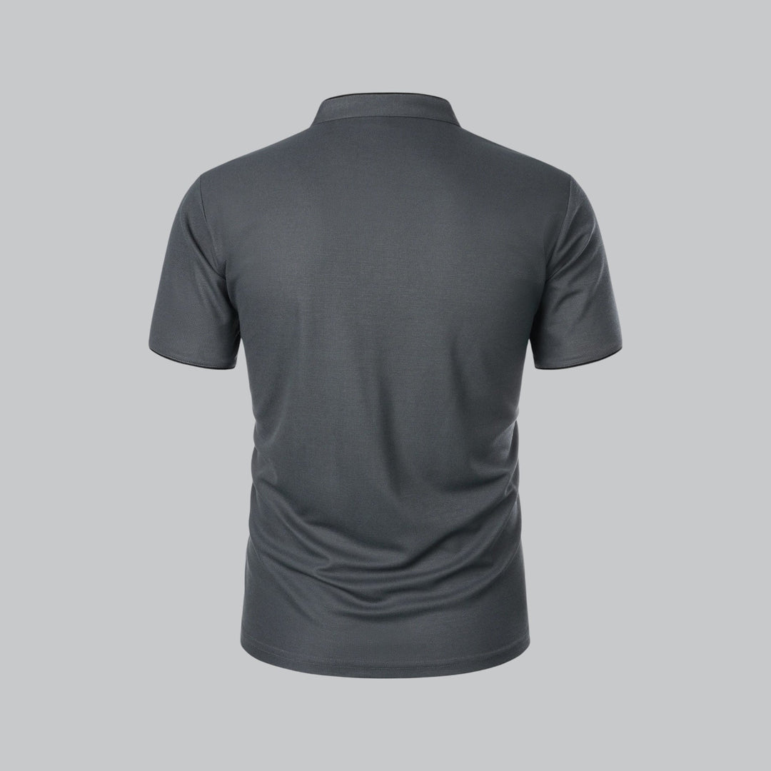 Short-Sleeve Henley Polo | Slim Fit Stretch Cotton | Casual Summer Essential