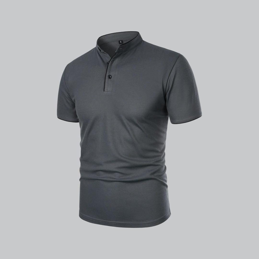 Short-Sleeve Henley Polo | Slim Fit Stretch Cotton | Casual Summer Essential