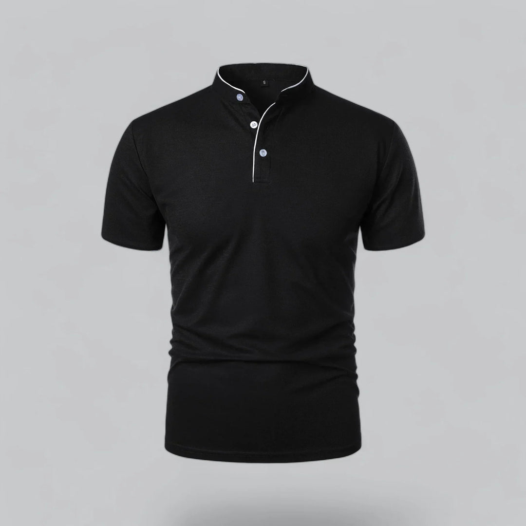 Short-Sleeve Henley Polo | Slim Fit Stretch Cotton | Casual Summer Essential