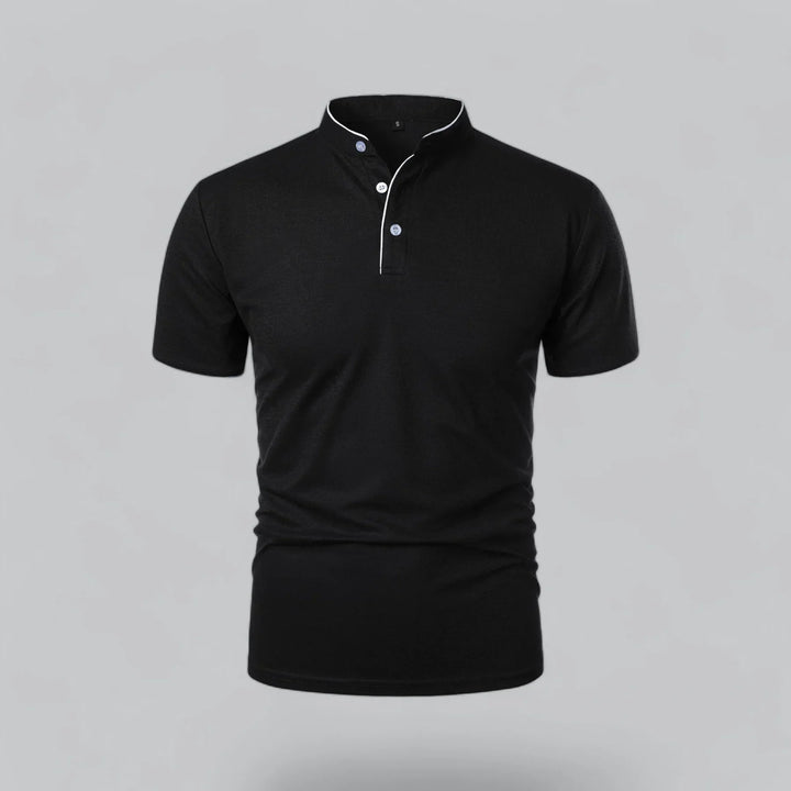 Short-Sleeve Henley Polo | Slim Fit Stretch Cotton | Casual Summer Essential
