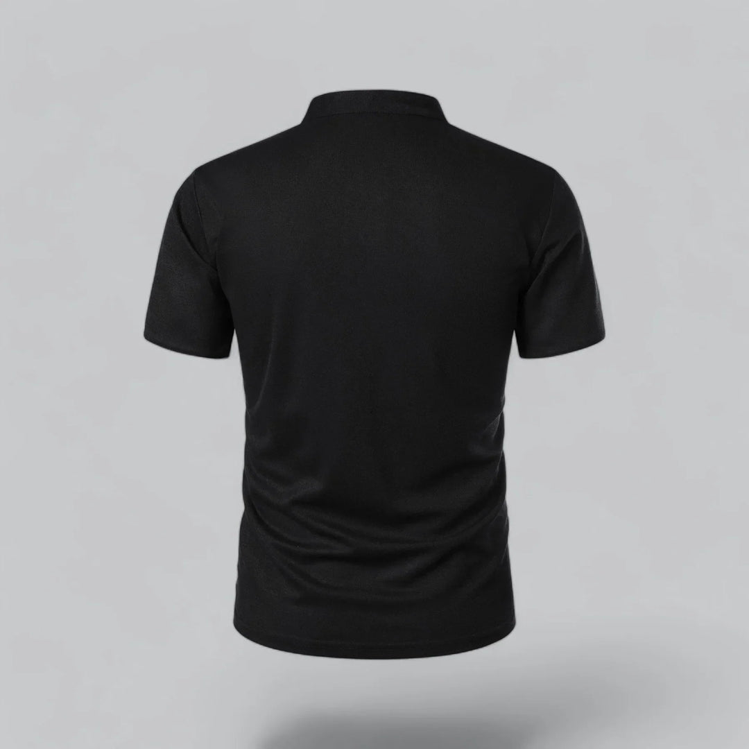 Short-Sleeve Henley Polo | Slim Fit Stretch Cotton | Casual Summer Essential