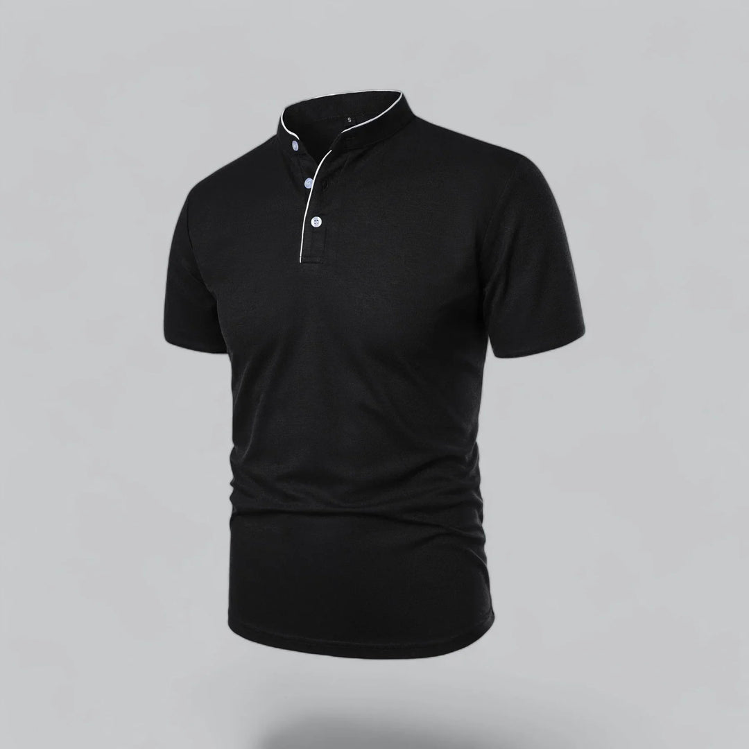 Short-Sleeve Henley Polo | Slim Fit Stretch Cotton | Casual Summer Essential