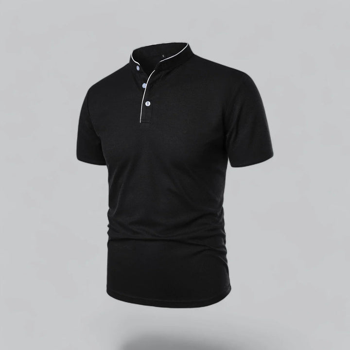 Short-Sleeve Henley Polo | Slim Fit Stretch Cotton | Casual Summer Essential