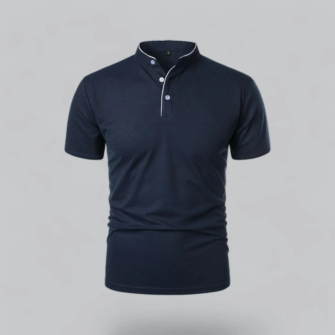 Short-Sleeve Henley Polo | Slim Fit Stretch Cotton | Casual Summer Essential