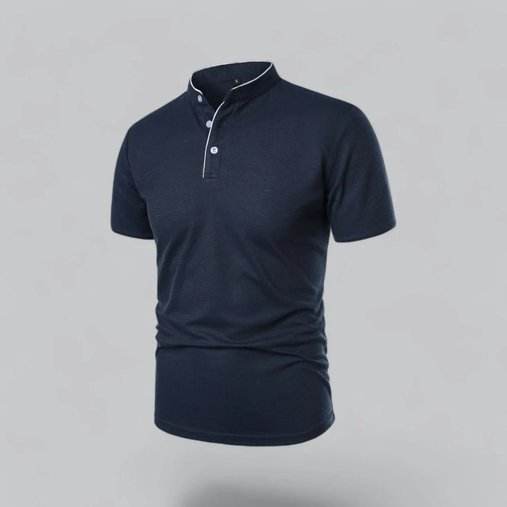 Short-Sleeve Henley Polo | Slim Fit Stretch Cotton | Casual Summer Essential