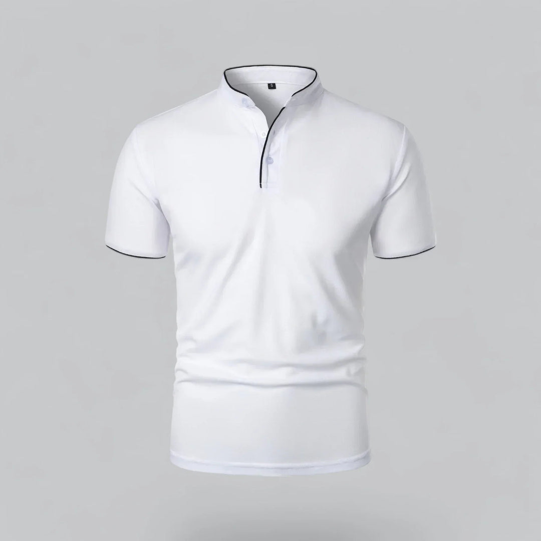 Short-Sleeve Henley Polo | Slim Fit Stretch Cotton | Casual Summer Essential