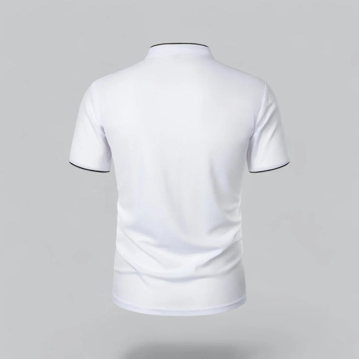 Short-Sleeve Henley Polo | Slim Fit Stretch Cotton | Casual Summer Essential