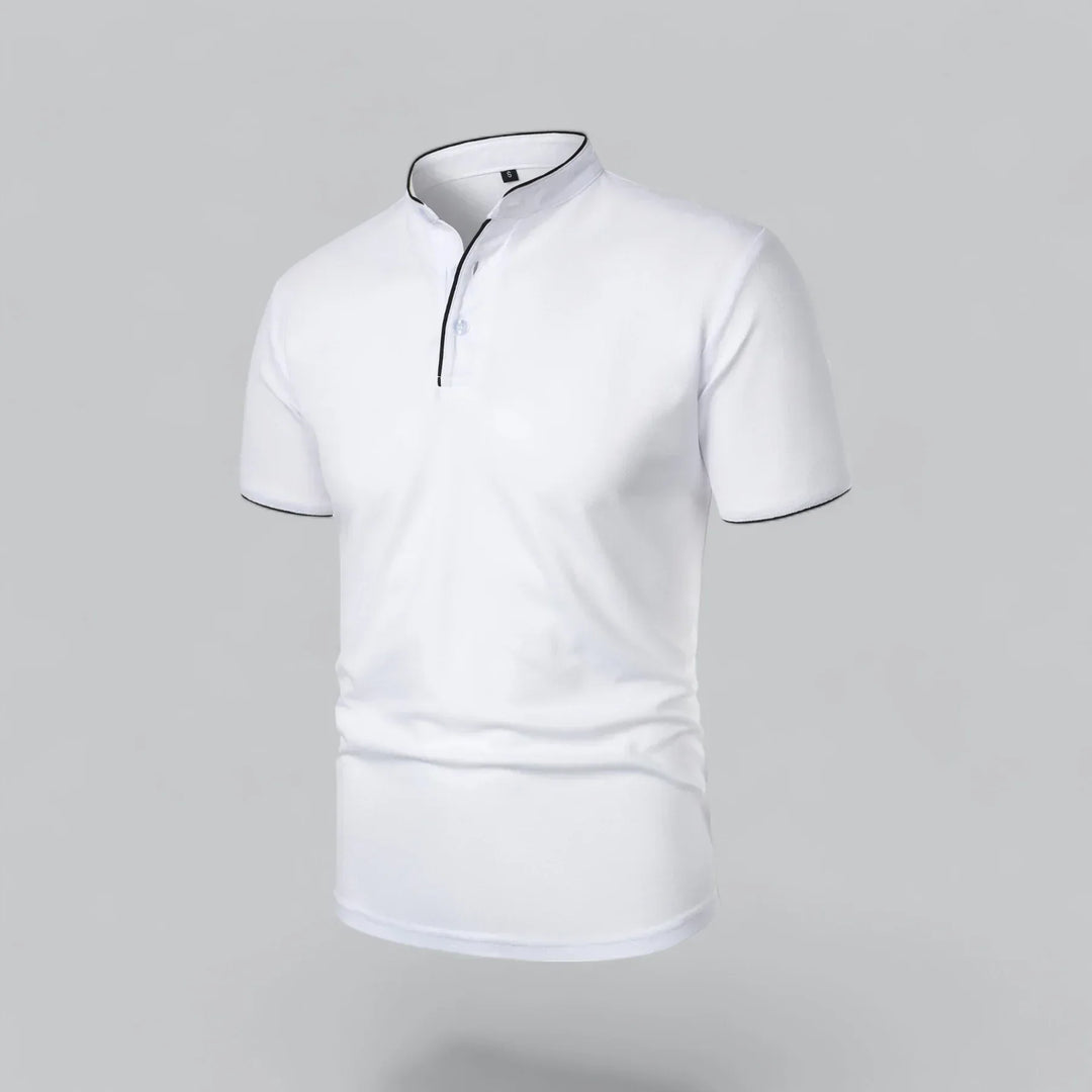 Short-Sleeve Henley Polo | Slim Fit Stretch Cotton | Casual Summer Essential