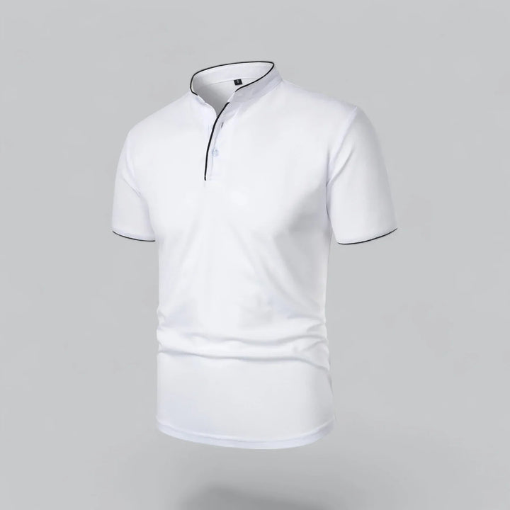 Short-Sleeve Henley Polo | Slim Fit Stretch Cotton | Casual Summer Essential