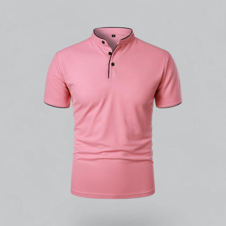 Short-Sleeve Henley Polo | Slim Fit Stretch Cotton | Casual Summer Essential
