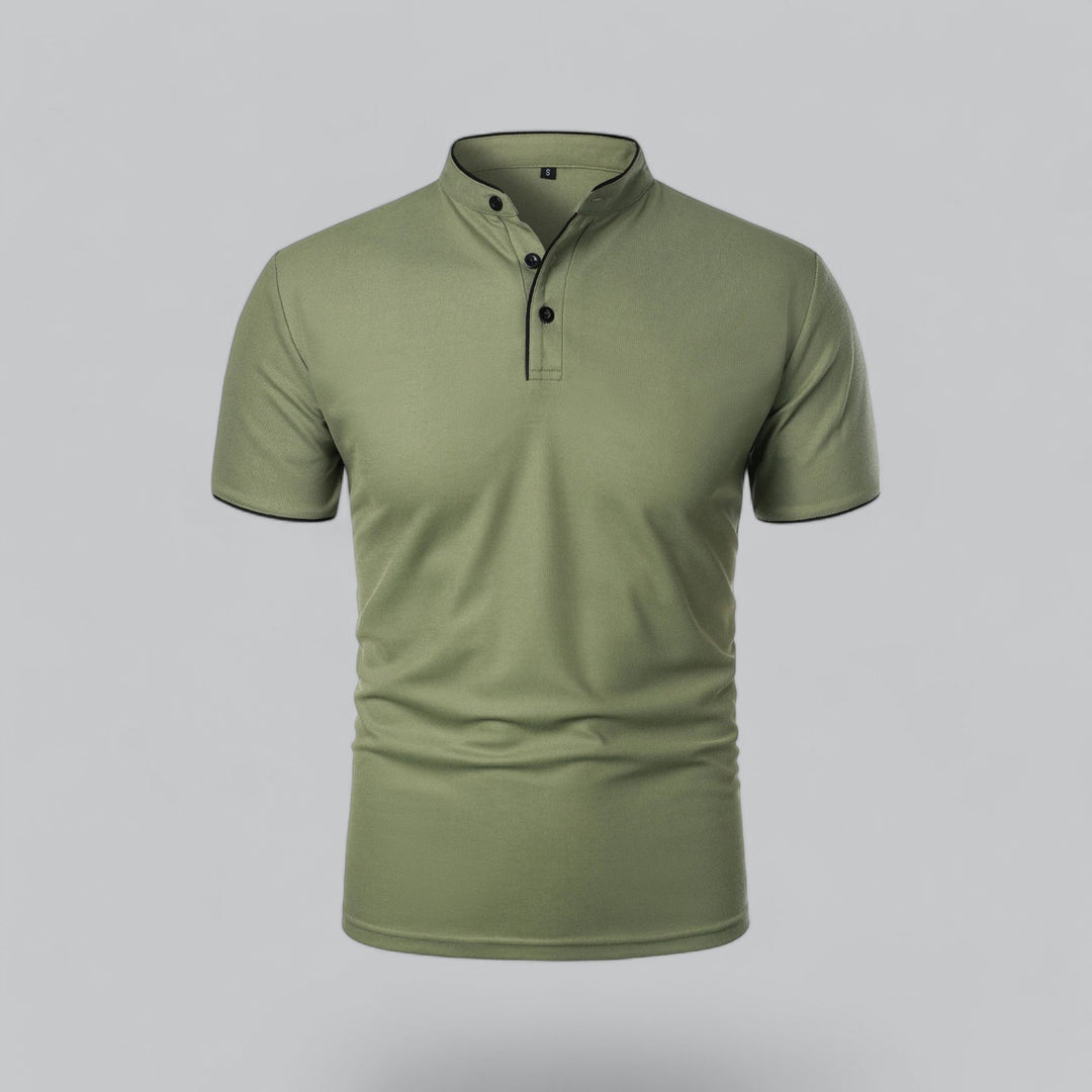 Short-Sleeve Henley Polo | Slim Fit Stretch Cotton | Casual Summer Essential