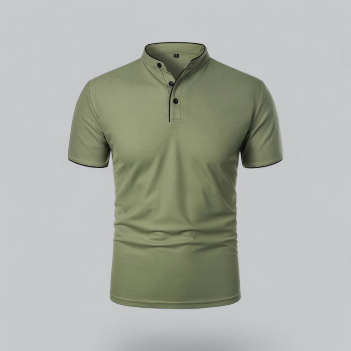 Short-Sleeve Henley Polo | Slim Fit Stretch Cotton | Casual Summer Essential